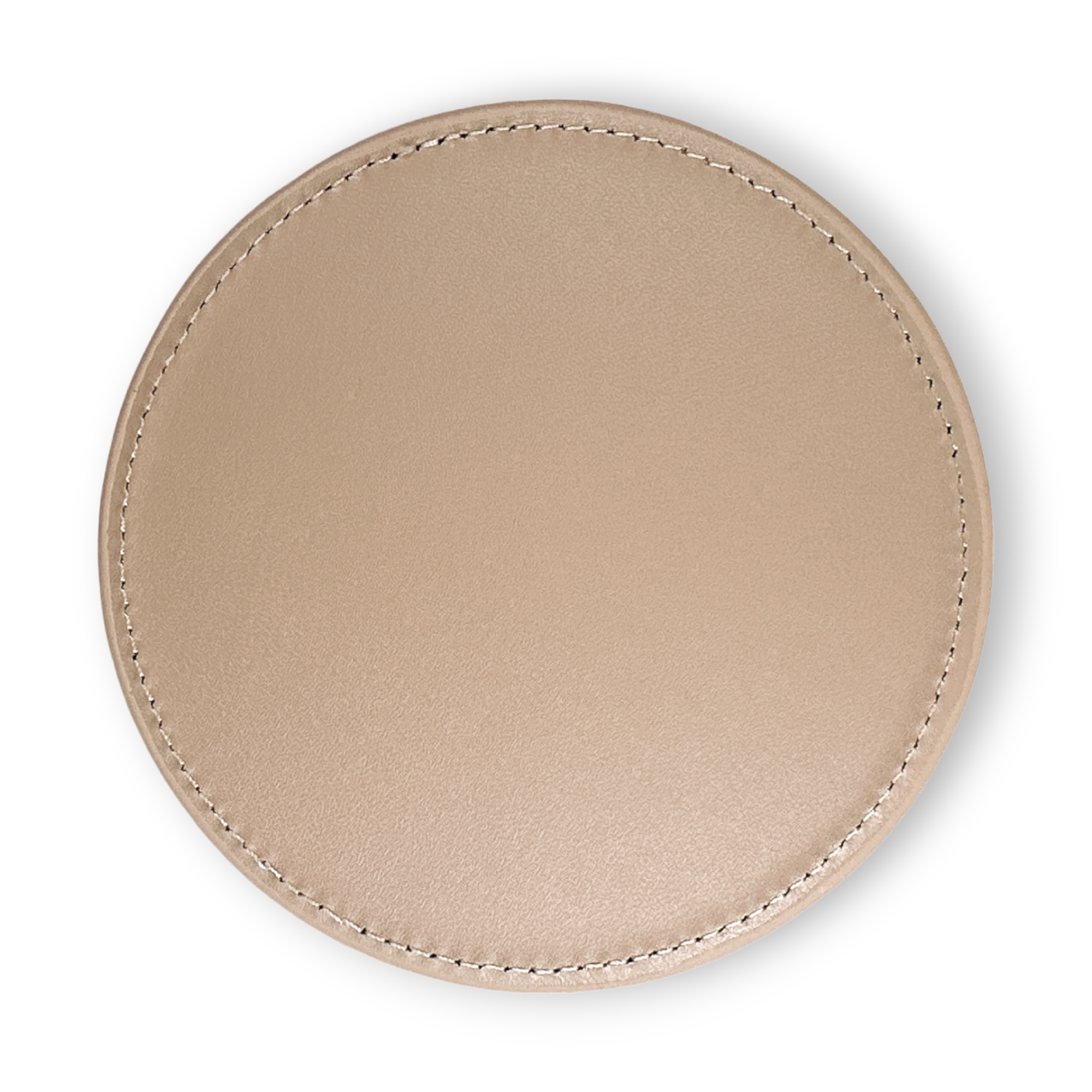 Light Brown Tan Smooth Leather Coaster Placemat Personalised Name Text Logo