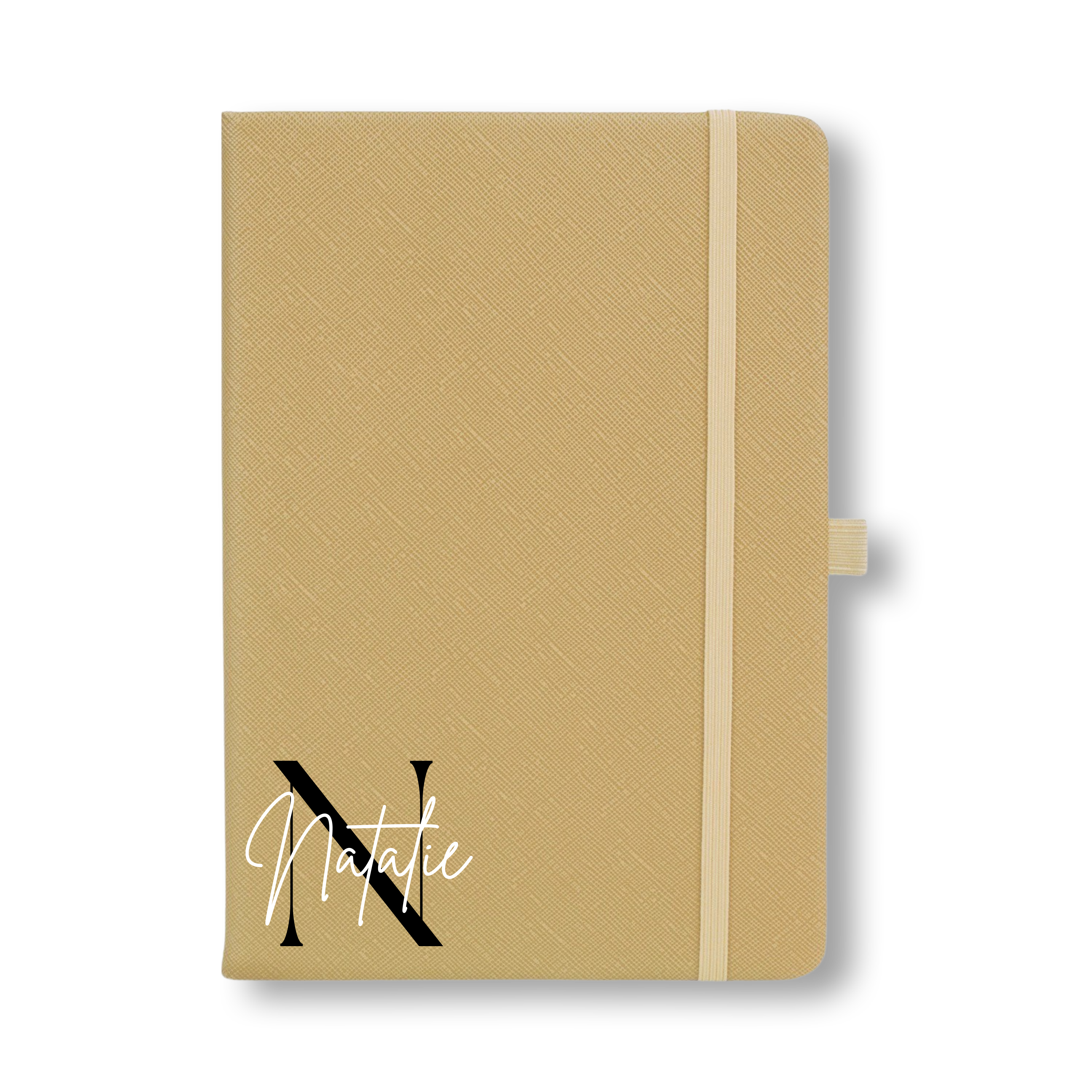 Personalised Custom Saffiano Leather Lined A5 Notebook Journal