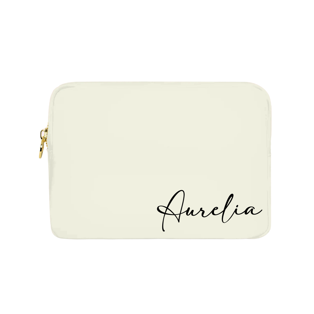 Personalised Nylon Padded Zipper Pouch Large Size