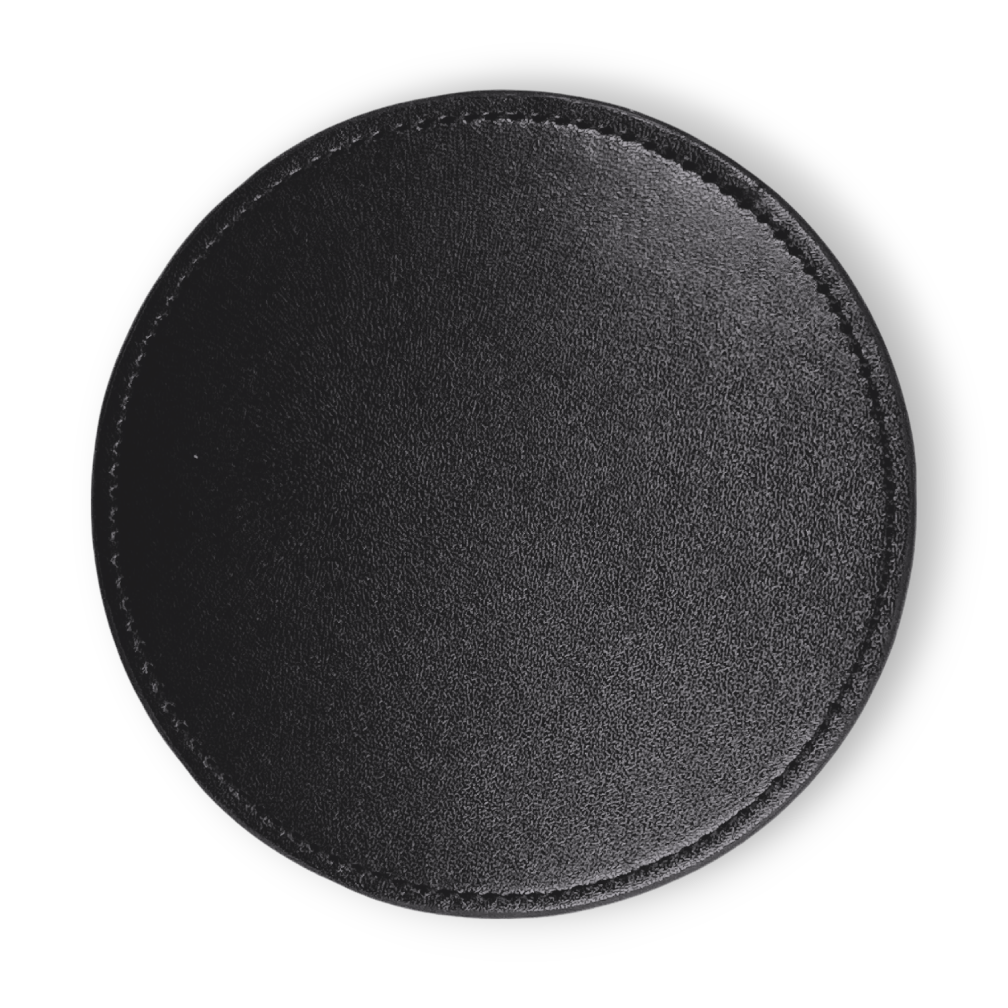 Onyx Black Smooth Leather Coaster Placemat Personalised Name Text Logo