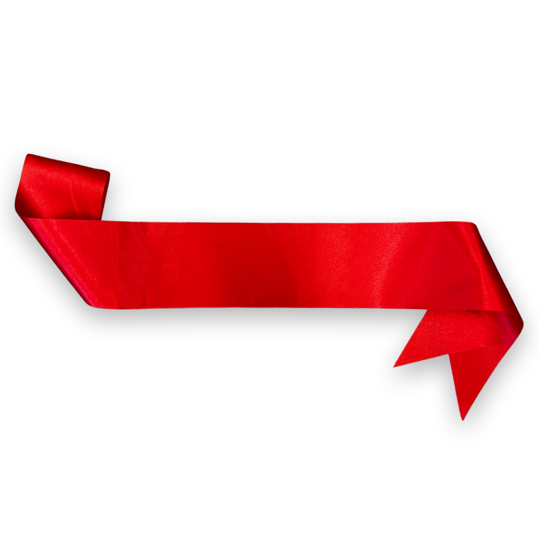 Satin Red Party Sash Personalised Custom Text Corporate D&D Bachelorette Birthday Pageant