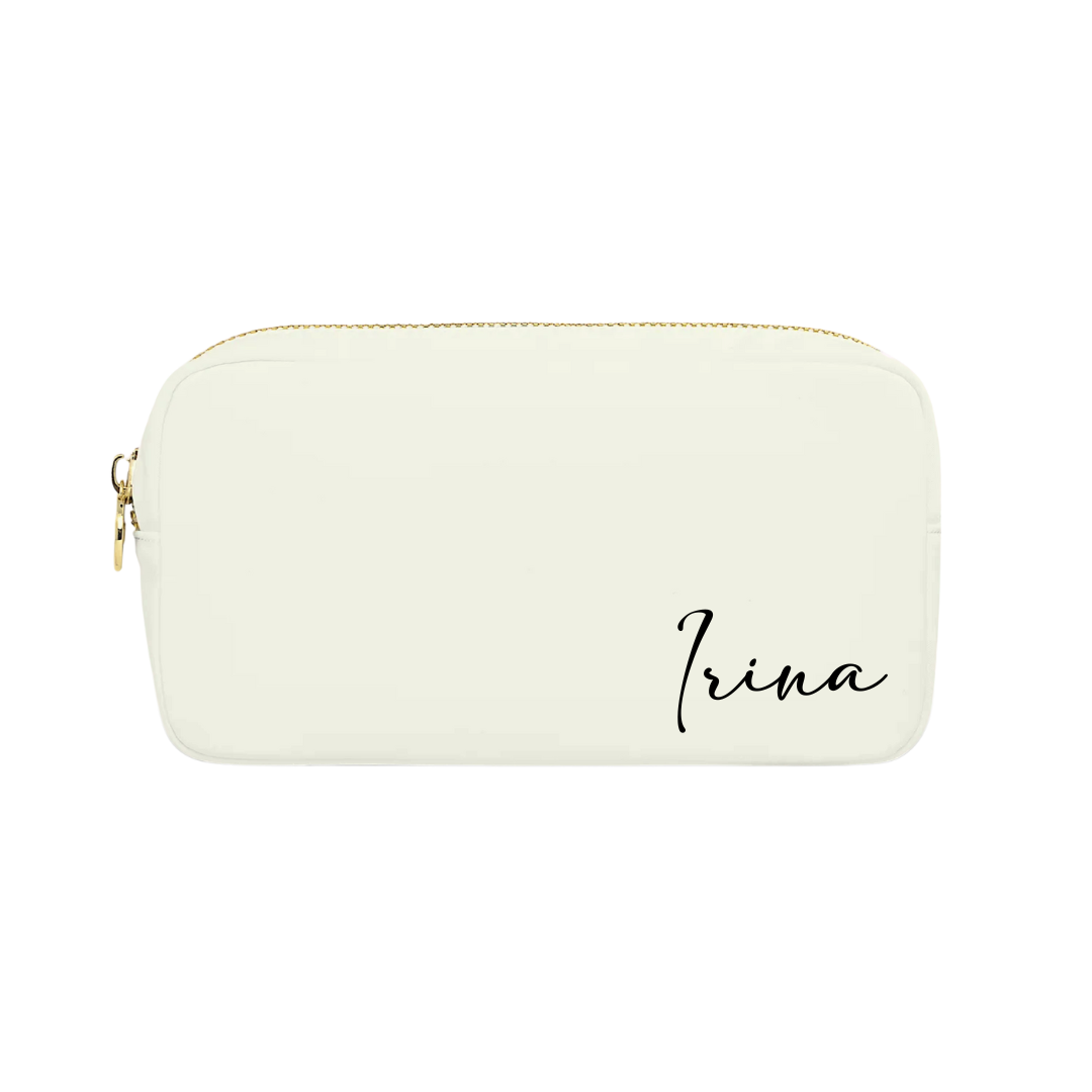 Personalised Nylon Padded Zipper Pouch Medium Size